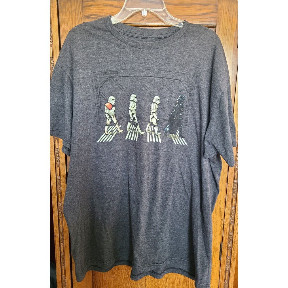Star Wars Darth Vader Stormtroopers Abbey Road Parody T-Shirt Charcoal 2XL